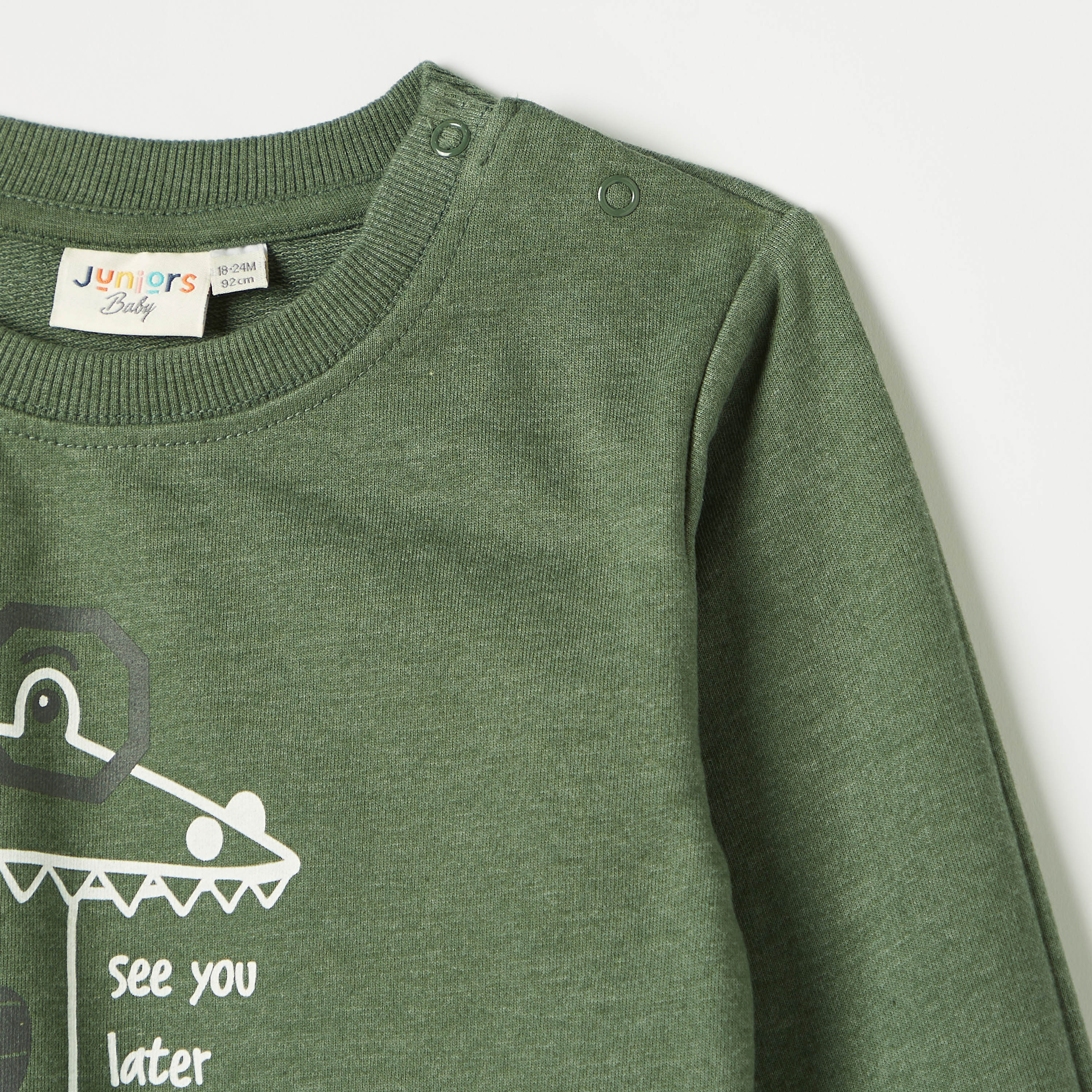 Juniors Alligator Print Pullover with Crew Neck and Long Sleeves-baby-boys-clothing-winterwear-sweatshirts-image-2