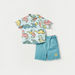 Juniors Dinosaur Print Short Sleeves Shirt and Shorts Set-Clothes Sets-thumbnail-0