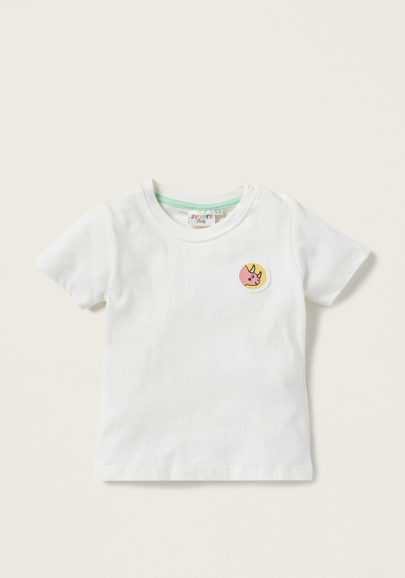 Juniors Applique Detail T-shirt and Dungaree Set-Clothes Sets-image-2