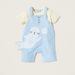 Juniors Solid T-shirt and Dungaree Set-Clothes Sets-thumbnailMobile-0