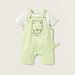 Juniors Embroidered T-shirt and Dungaree Set-Clothes Sets-thumbnail-0
