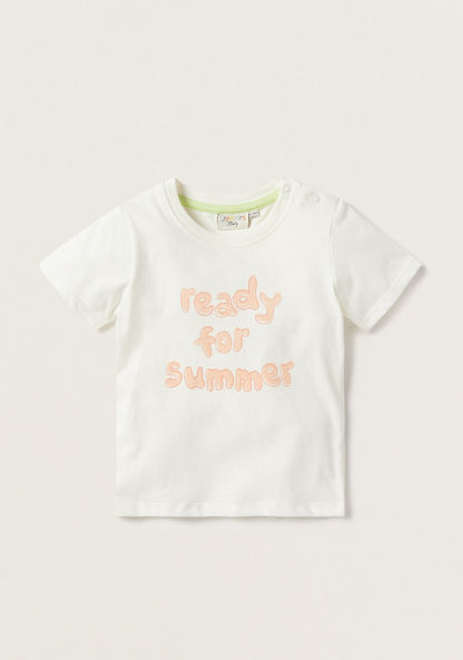 Juniors Embroidered T-shirt and Dungaree Set-Clothes Sets-image-1