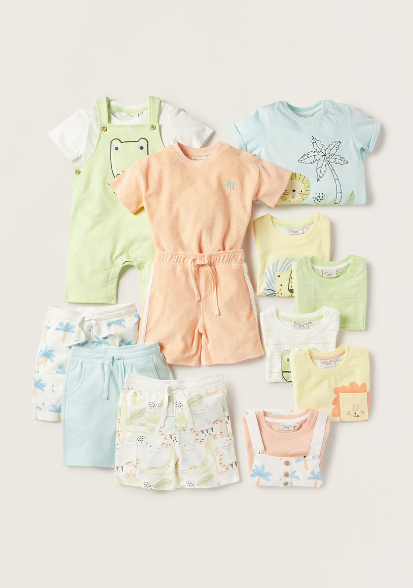 Juniors Embroidered T-shirt and Dungaree Set-Clothes Sets-image-5