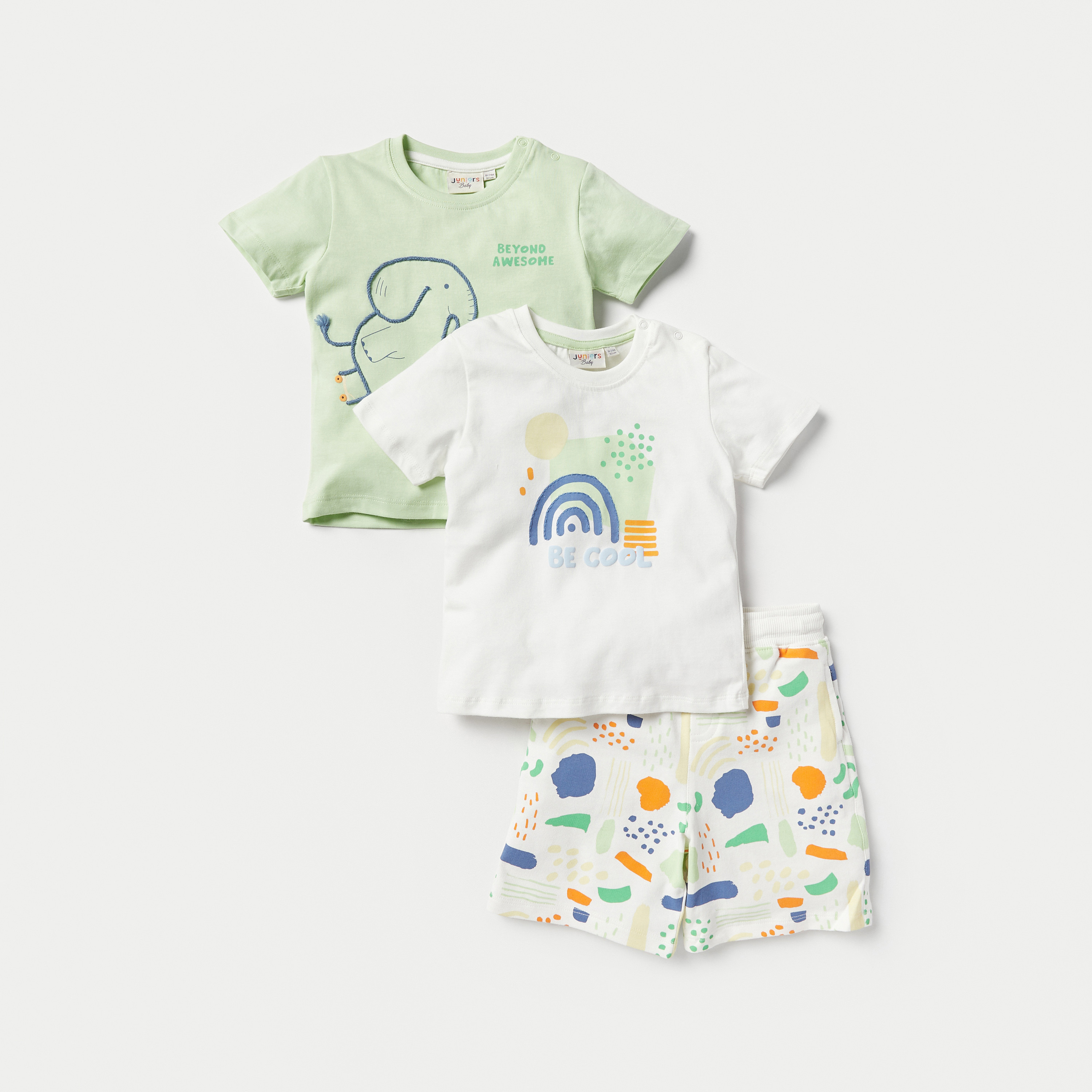 Juniors 3-Piece Printed T-shirts and Shorts Set-baby-boys-clothing-setsandcoords-image-1