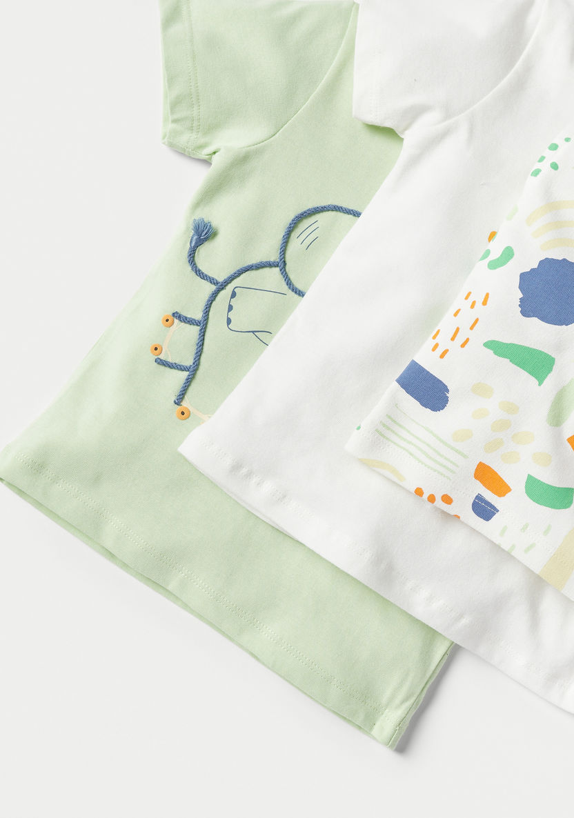 Juniors 3-Piece Printed T-shirts and Shorts Set-Clothes Sets-image-5