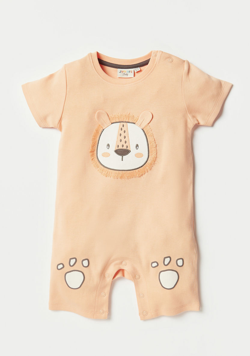 Juniors Printed Romper with Short Sleeves-Rompers, Dungarees & Jumpsuits-image-0