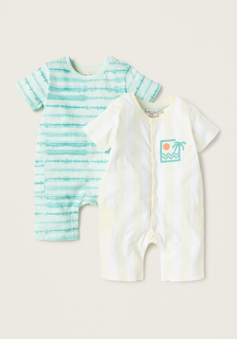 Juniors Striped Romper - Set of 2-Rompers%2C Dungarees and Jumpsuits-image-0