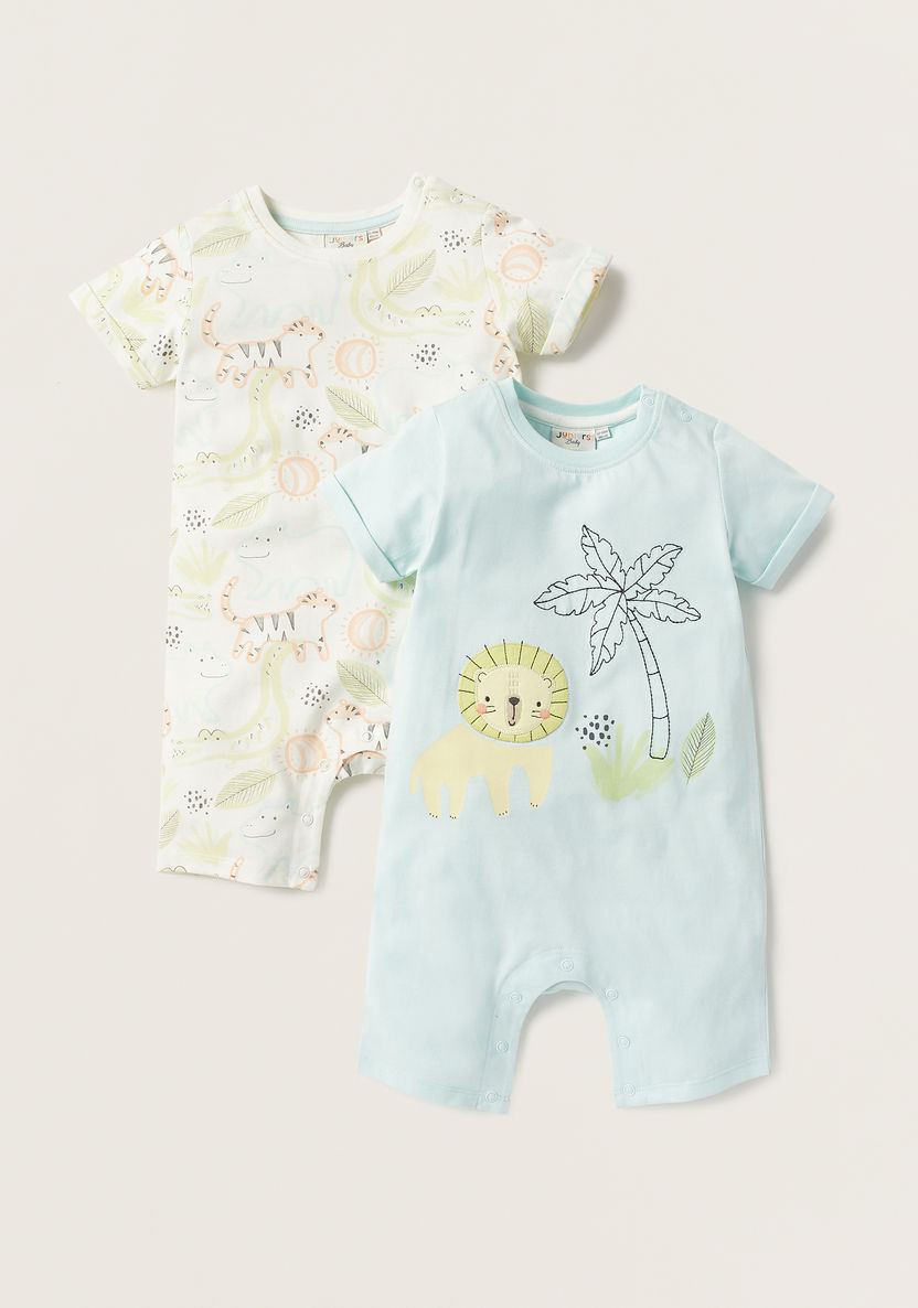 Juniors Printed Rompers with Short Sleeves - Set of 2-Rompers%2C Dungarees and Jumpsuits-image-0