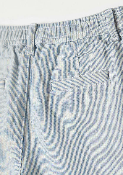 Juniors Striped Shorts with Drawstring Closure and Pockets-Shorts-image-2