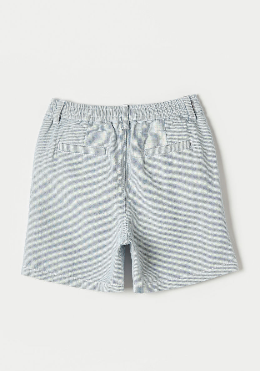 Juniors Striped Shorts with Drawstring Closure and Pockets-Shorts-image-3