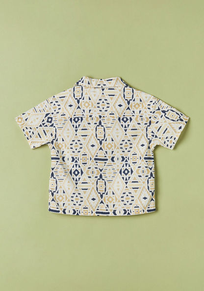 Giggles All-Over Print Shirt with Camp Collar and Short Sleeves-Shirts-image-3