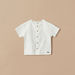 Giggles Textured Shirt with Mandarin Collar and Short Sleeves-Shirts-thumbnailMobile-0
