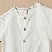 Giggles Textured Shirt with Mandarin Collar and Short Sleeves-Shirts-thumbnail-1