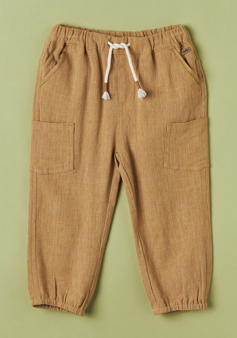 Giggles Solid Pants with Pockets and Drawstring Closure-Pants-image-0