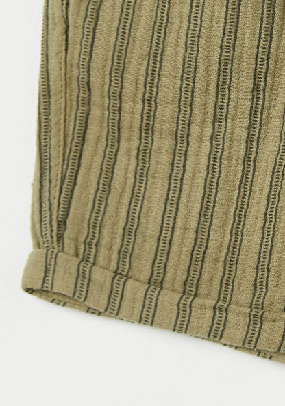 Giggles Striped Shorts with Pockets and Drawstring Closure-Shorts-image-3