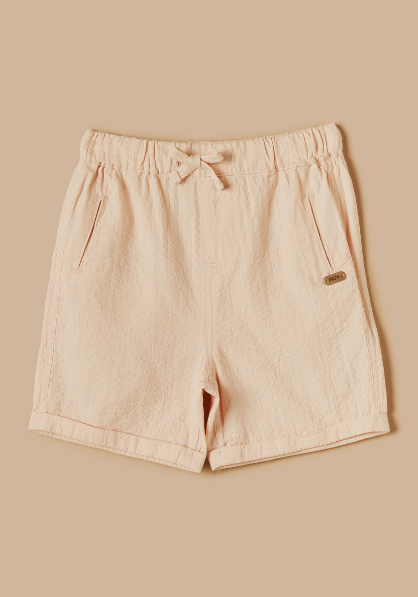 Giggles Solid Shorts with Drawstring Closure and Pockets-Shorts-image-0