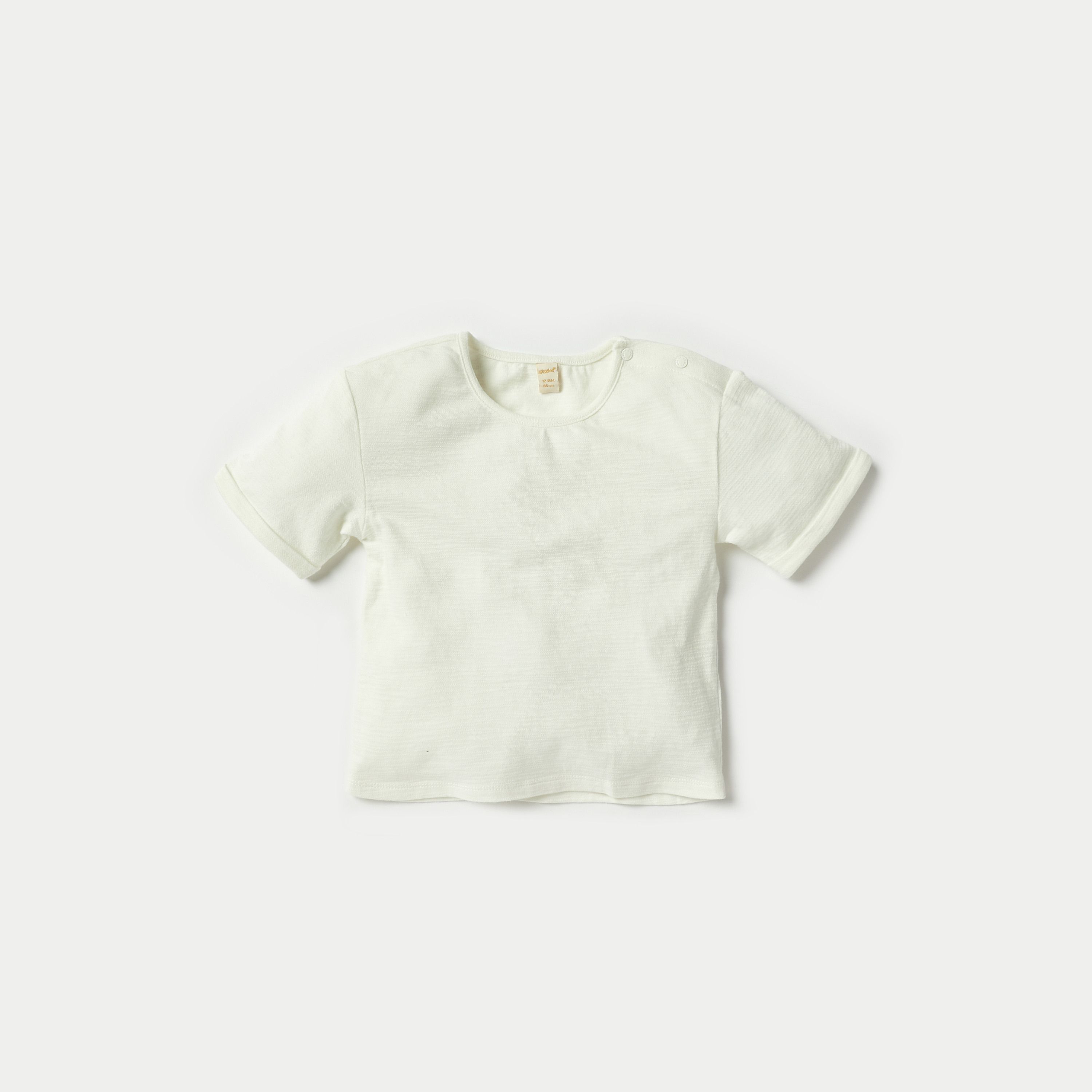 Giggles Solid Crew Neck T-shirt and Striped Dungaree Set-baby-boys-clothing-setsandcoords-image-3