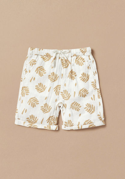 Giggles All-Over Leaf Print Shirt and Shorts Set-Clothes Sets-image-2