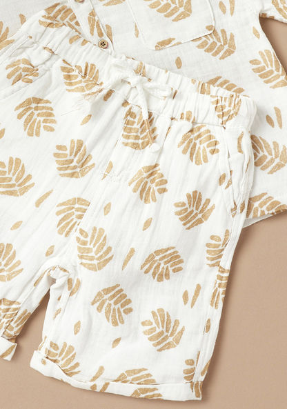 Giggles All-Over Leaf Print Shirt and Shorts Set-Clothes Sets-image-4