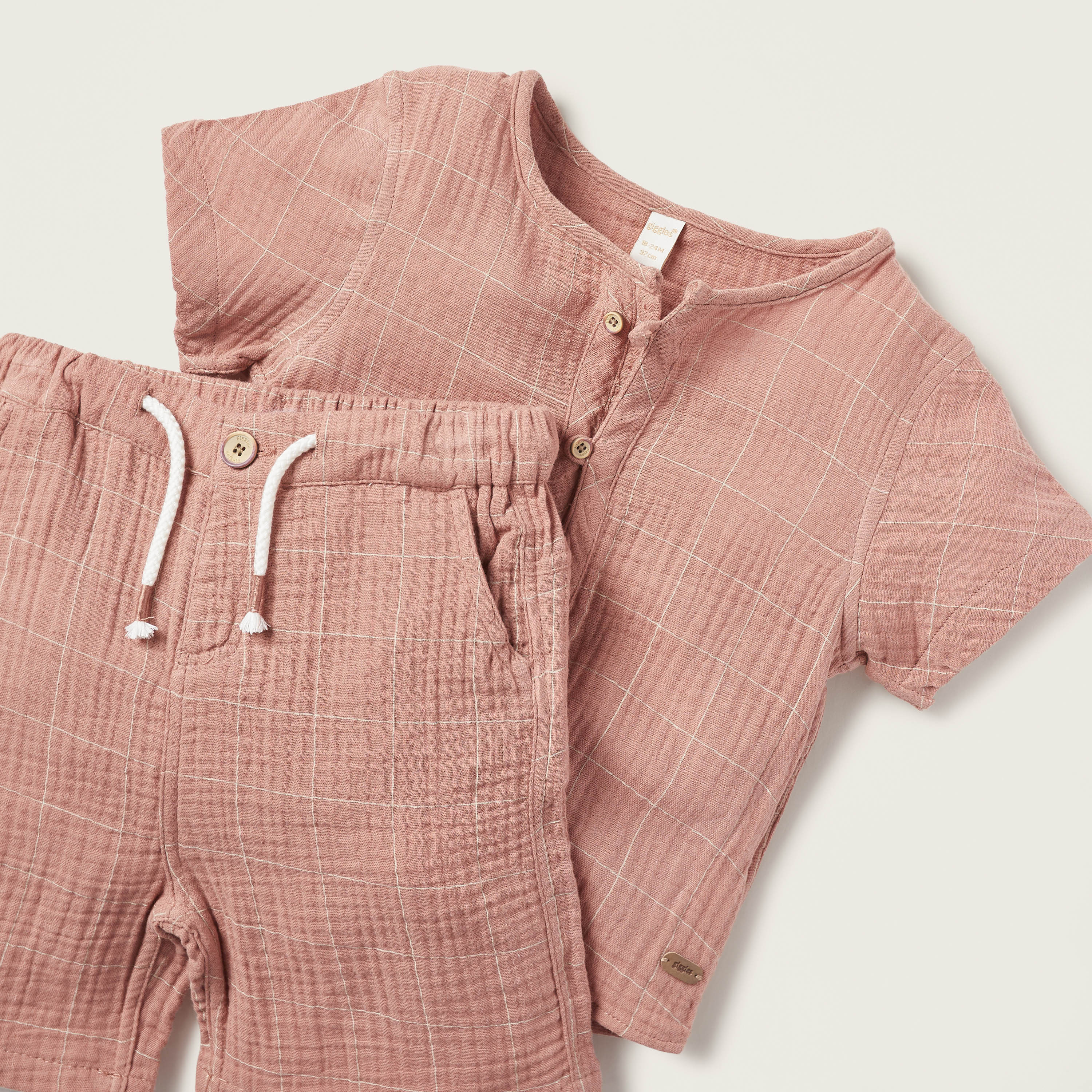 Giggles Checked T-shirt and Shorts Set-baby-boys-clothing-setsandcoords-image-4