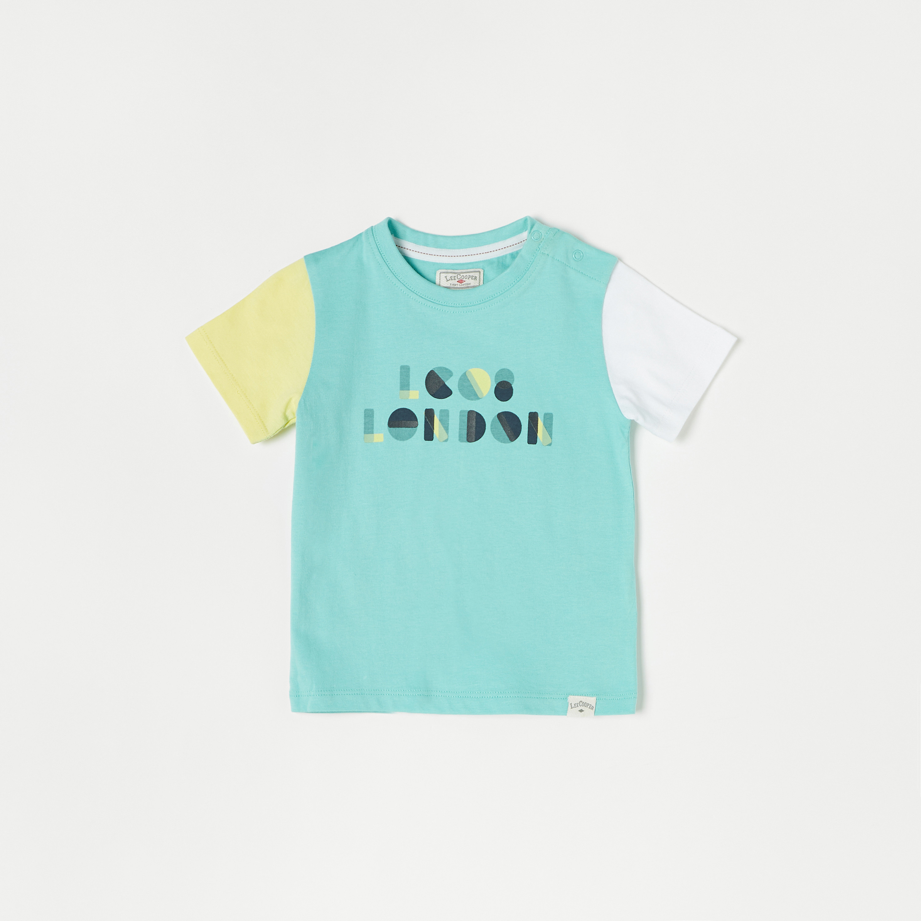 Lee Cooper Printed Colourblock T-shirt with Crew Neck and Short Sleeves-baby-boys-clothing-tshirtsandpolos-image-1