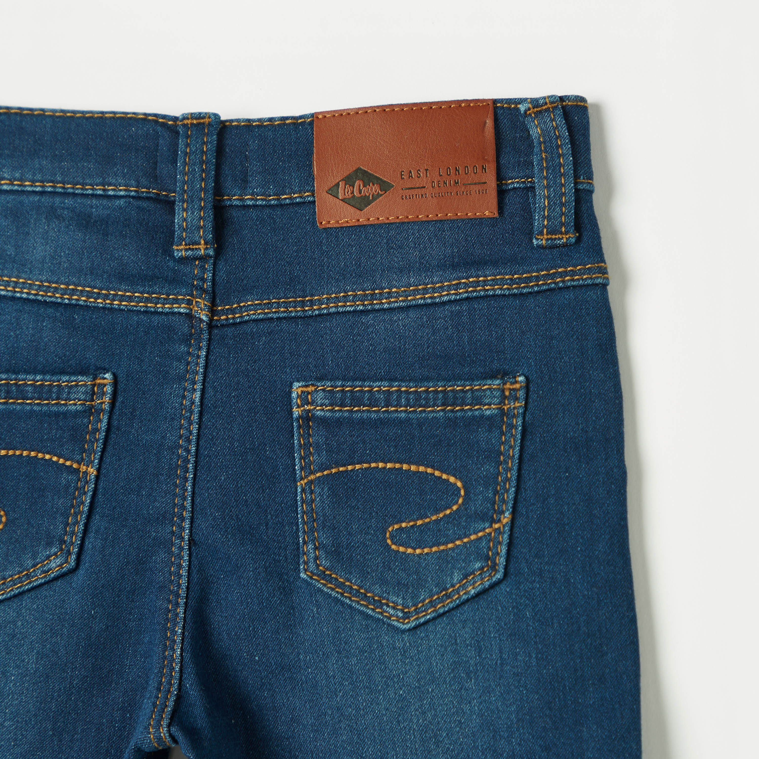 Lee Cooper Solid Denim Shorts with Button Closure and Pockets-baby-boys-clothing-bottoms-shorts-image-5