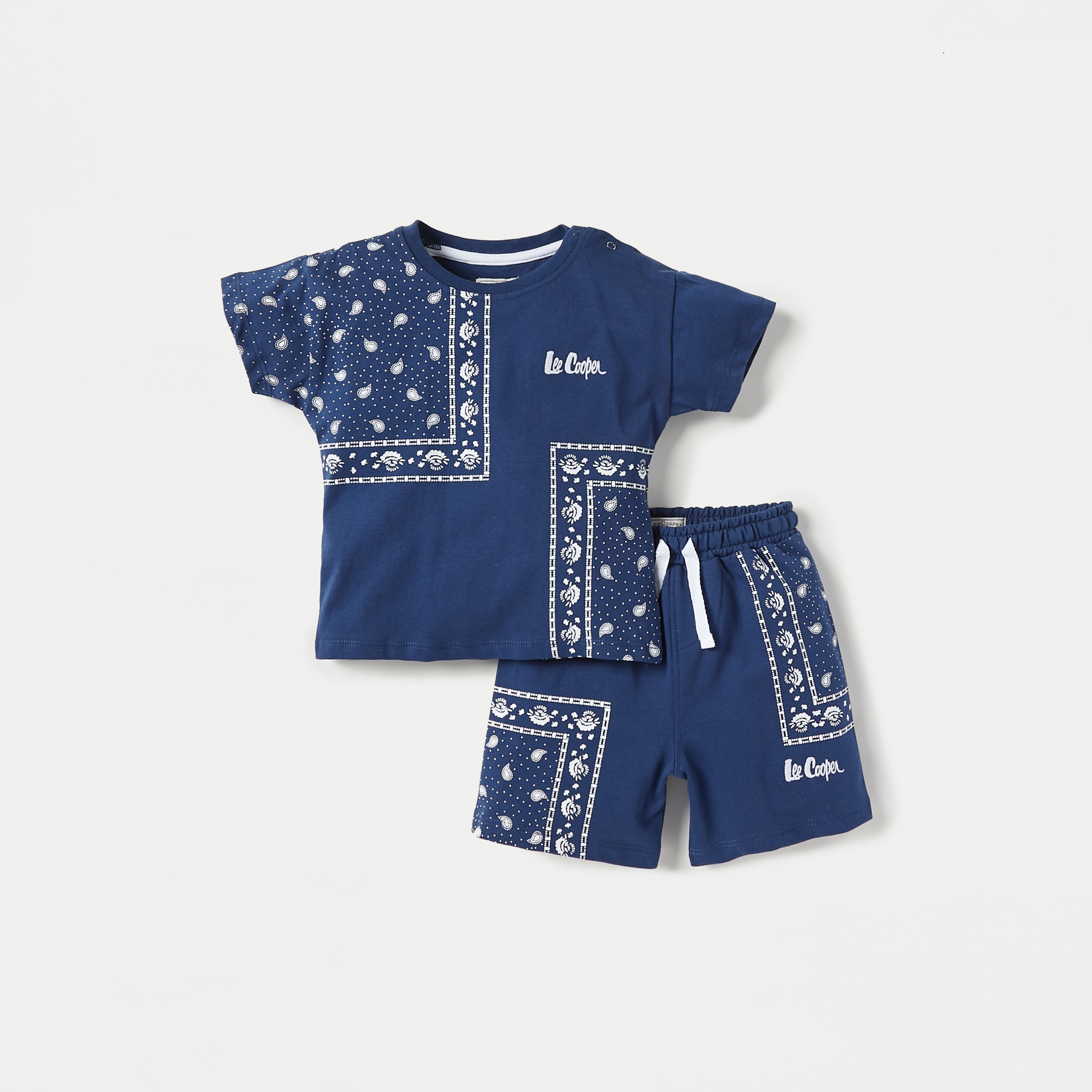 Lee Cooper Printed T-shirt and Shorts Set-baby-boys-clothing-setsandcoords-image-1