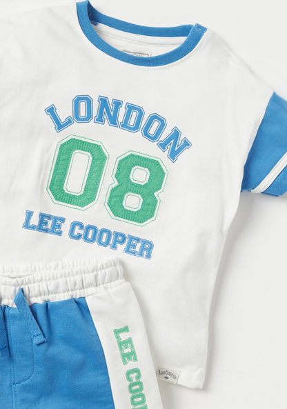 Lee Cooper Embroidered Colourblock T-shirt and Shorts Set-Clothes Sets-image-3