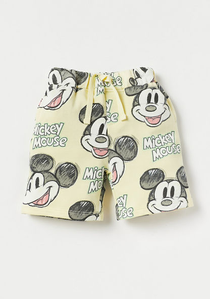 Disney Mickey Mouse Print T-shirt and Shorts Set-Clothes Sets-image-2