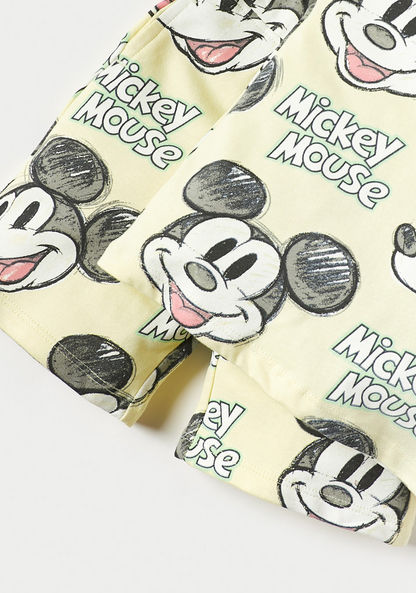 Disney Mickey Mouse Print T-shirt and Shorts Set-Clothes Sets-image-4