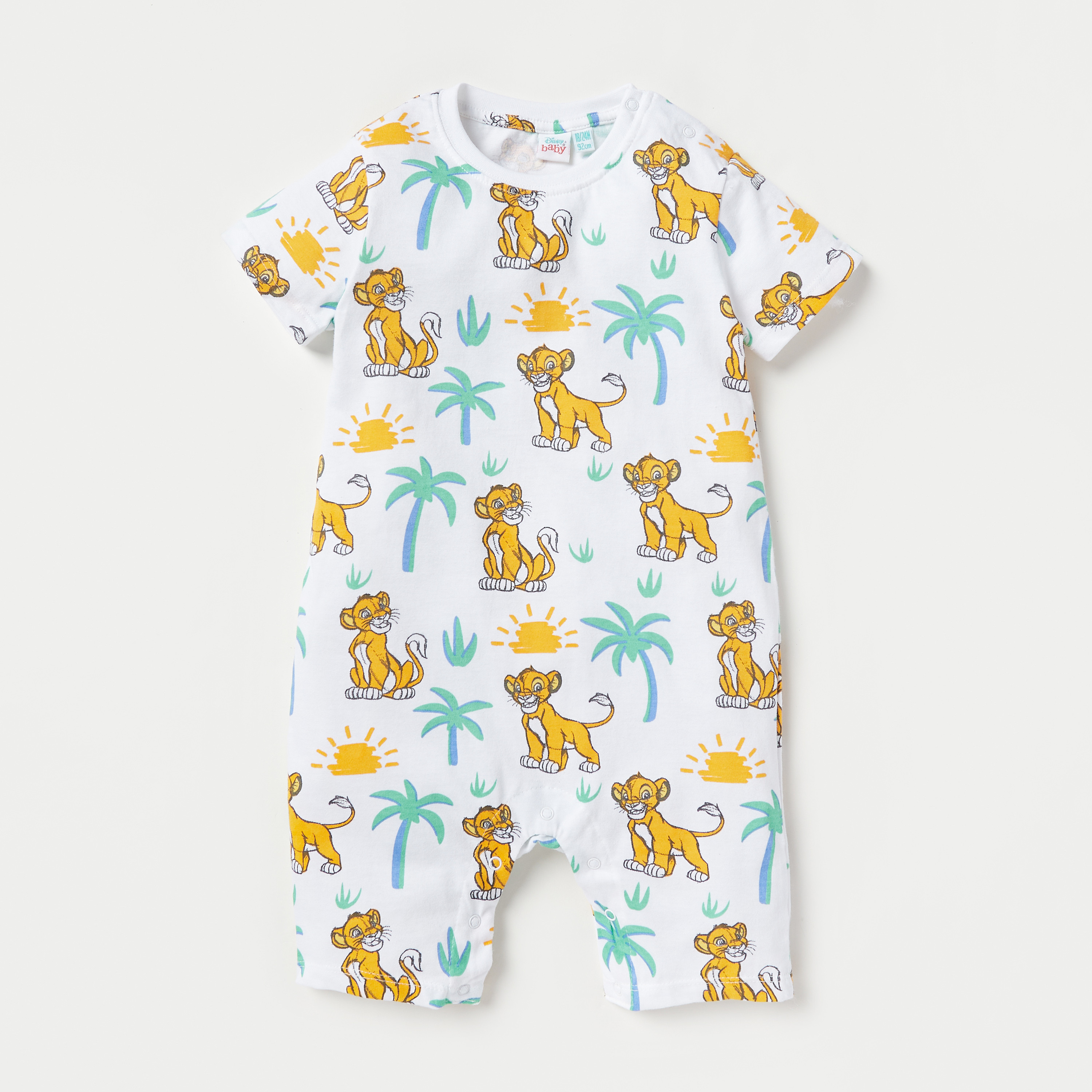 أفرولات بطبعات سيمبا وأكمام قصيرة من ديزني - طقم من قطعتين-baby-boys-clothing-rompers-image-4