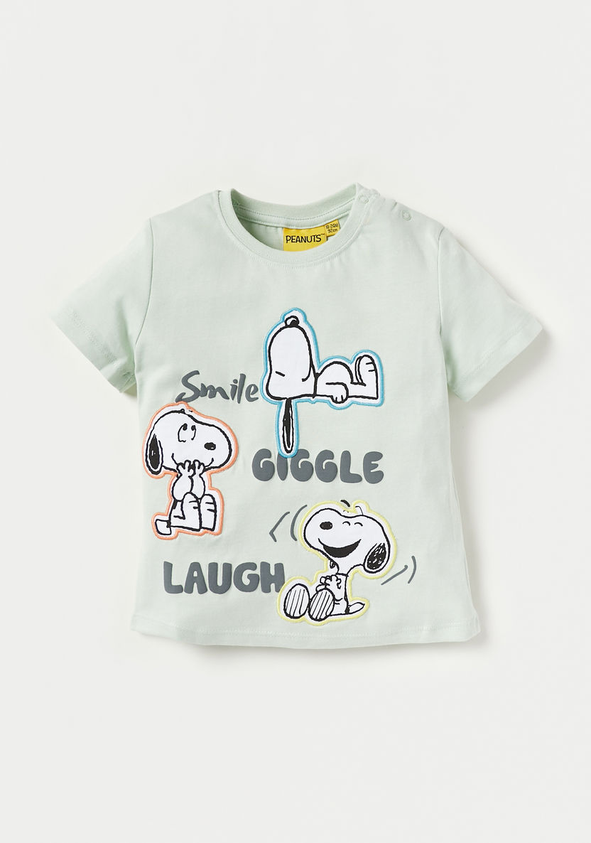 Snoopy Dog Print T-shirt - Set of 2-T Shirts-image-2