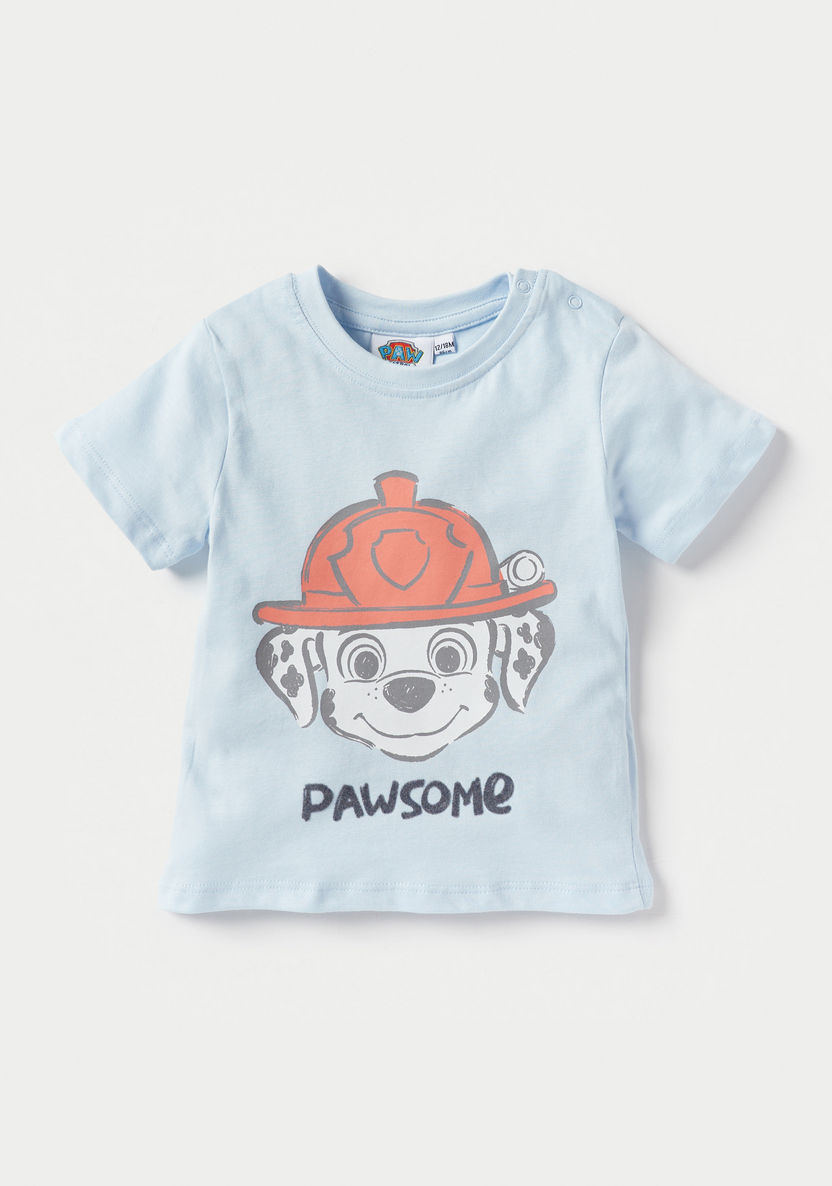 Paw Patrol Print T-shirt with Crew Neck - Set of 2-T Shirts-image-1