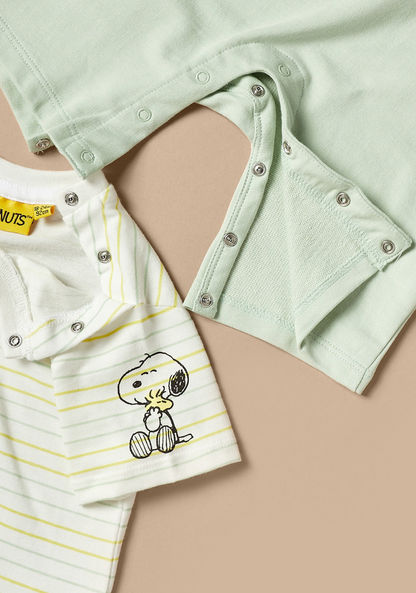 Snoopy Print T-shirt and Dungaree Set-Clothes Sets-image-4