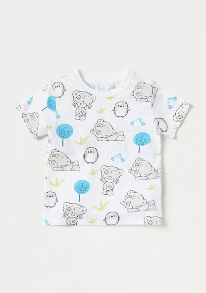 Carte Blanche Bear Print Short Sleeves T-shirt and Shorts Set-Clothes Sets-image-1