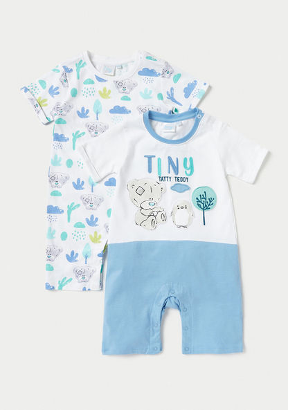 Carte Blanche Teddy Print Romper - Set of 2-Rompers%2C Dungarees and Jumpsuits-image-0