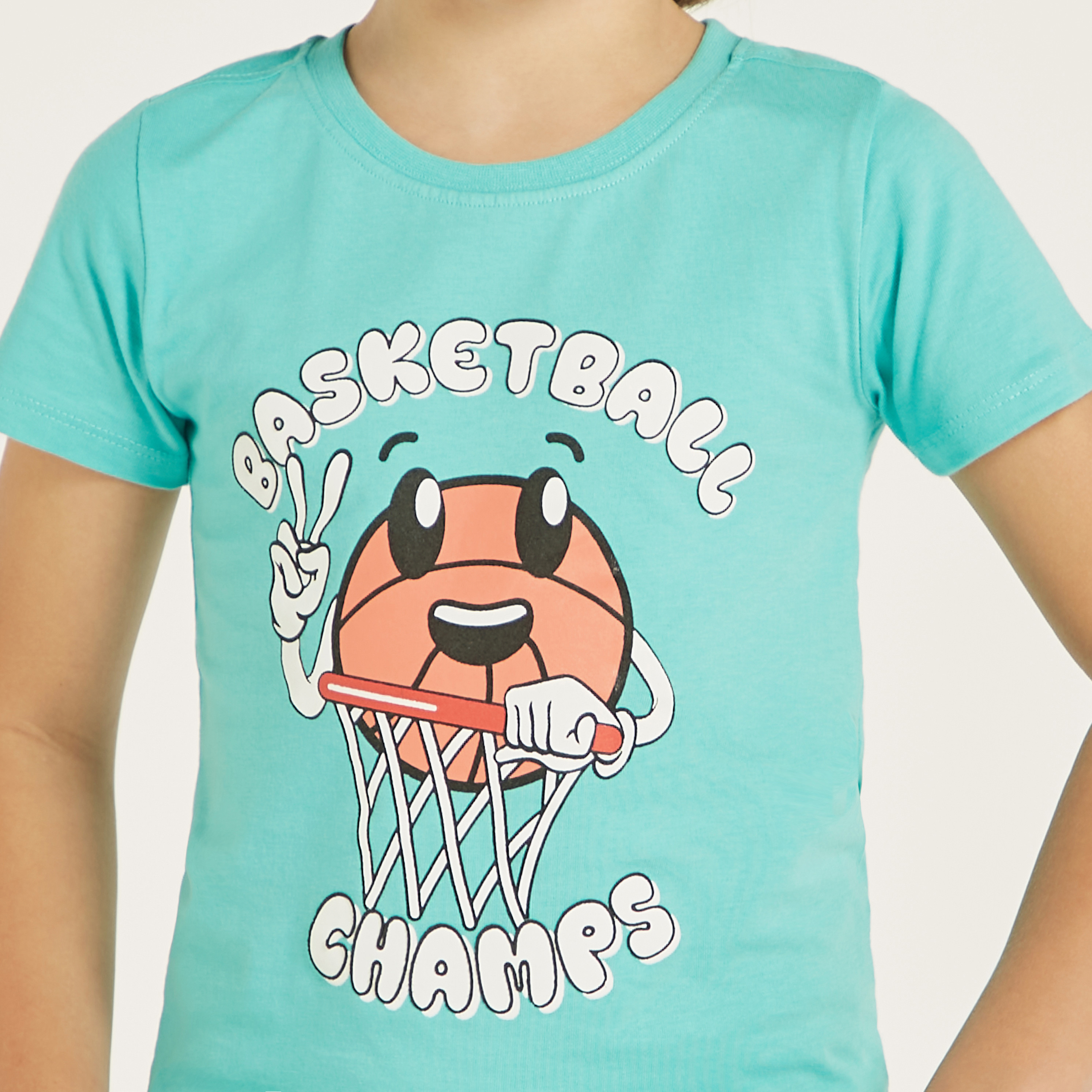 Juniors Basketball Graphic Print T-shirt with Short Sleeves and Crew Neck-boys-clothing-tshirtsandpolos-image-3