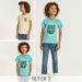 Juniors Tiger Graphic Print T-shirt with Short Sleeves - Set of 2-T Shirts-thumbnail-0