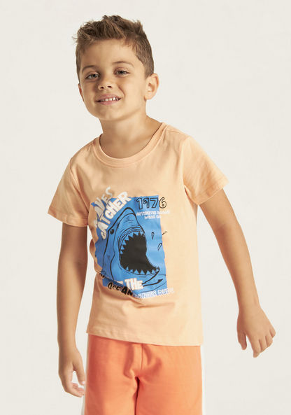 Juniors Graphic Print T-shirt with Short Sleeves - Set of 2-T Shirts-image-1