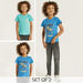 Juniors Dinosaur Print T-shirt with Short Sleeves - Set of 2-T Shirts-thumbnail-0