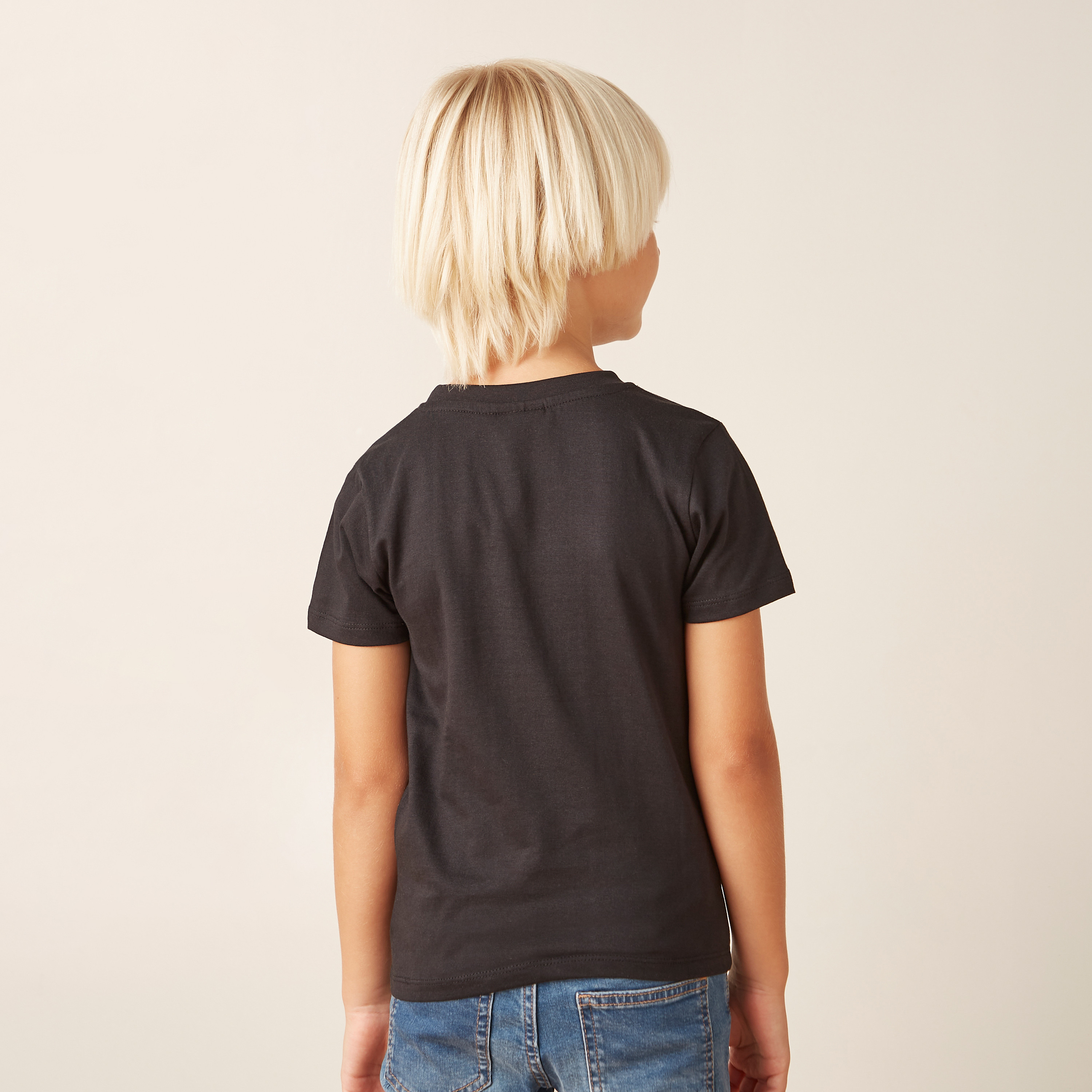 Juniors Graphic Print T-shirt with Crew Neck and Short Sleeves-baby-boys-clothing-tshirtsandpolos-image-4