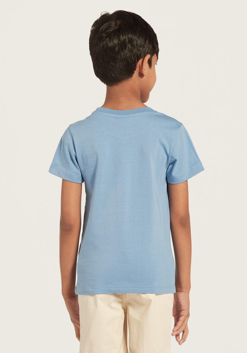 Juniors Graphic Print T-shirt with Round Neck and Short Sleeves-T Shirts-image-3