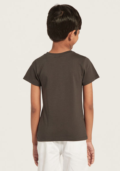 Juniors Graphic Print T-shirt with Round Neck and Short Sleeves-T Shirts-image-3