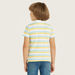 Juniors Striped Polo T-shirt with Short Sleeves and Embroidered Detail-T Shirts-thumbnail-3