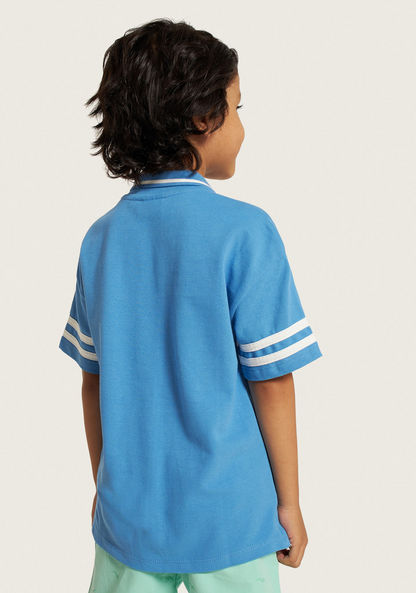 Juniors Printed Polo T-shirt with Short Sleeves-T Shirts-image-3