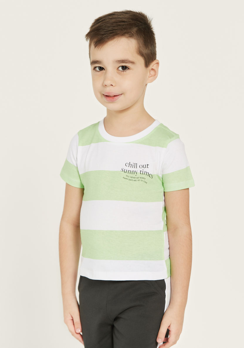 Juniors Striped T-shirt with Short Sleeves-T Shirts-image-0