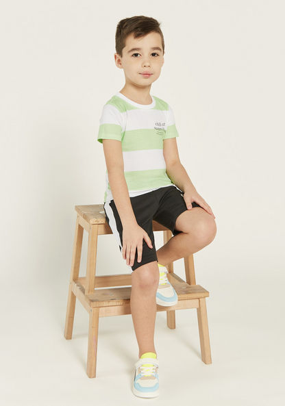 Juniors Striped T-shirt with Short Sleeves-T Shirts-image-1