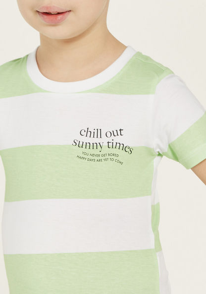 Juniors Striped T-shirt with Short Sleeves-T Shirts-image-2
