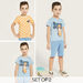 Juniors Graphic Print T-shirt with Short Sleeves and Crew Neck - Set of 2-T Shirts-thumbnail-0