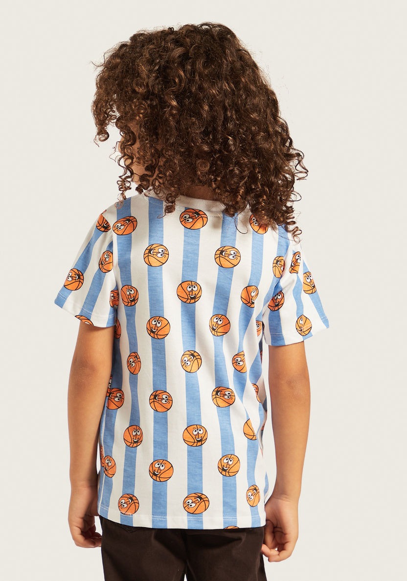 Juniors Basketball Print T-shirt with Short Sleeves - Set of 2-T Shirts-image-5